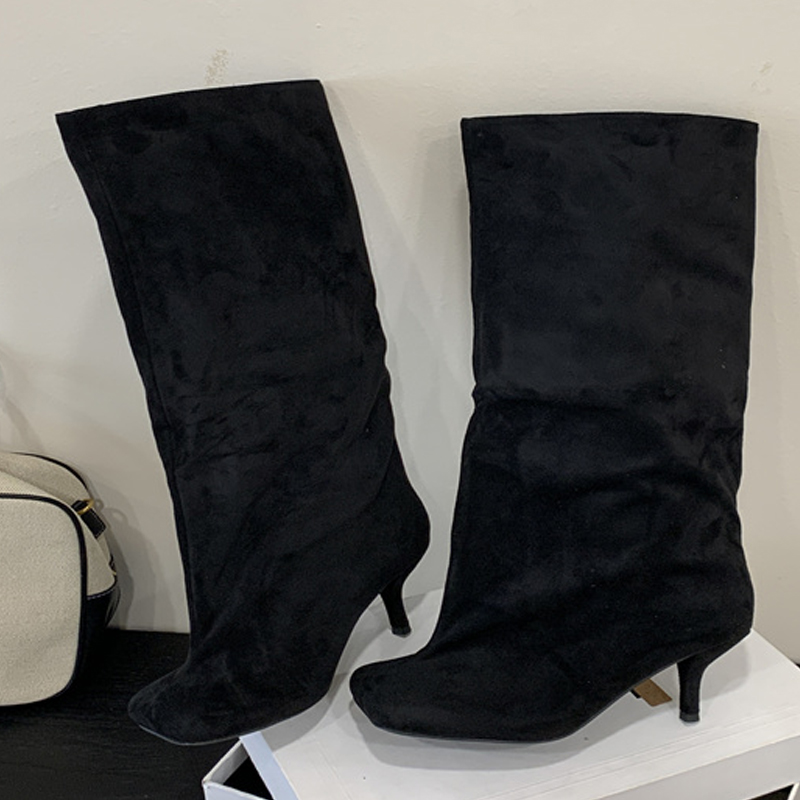 Knee High Boots Women - Winter Street Punk Round Toe Women