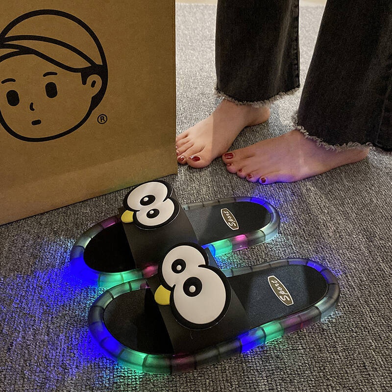Mule Slip On - Funny Big Eyes Luminous Slide Slippers