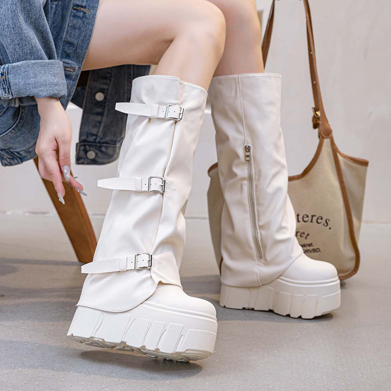 14cm Heel Knee High Boots Plat - огляд і ціна Zip Up Boots Short