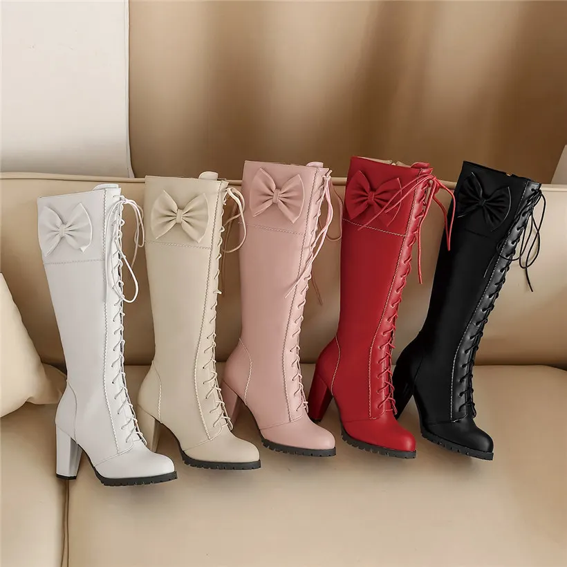 Sweet Bowtie Lolita Knee-high  - огляд і ціна Zip Up Boots Short