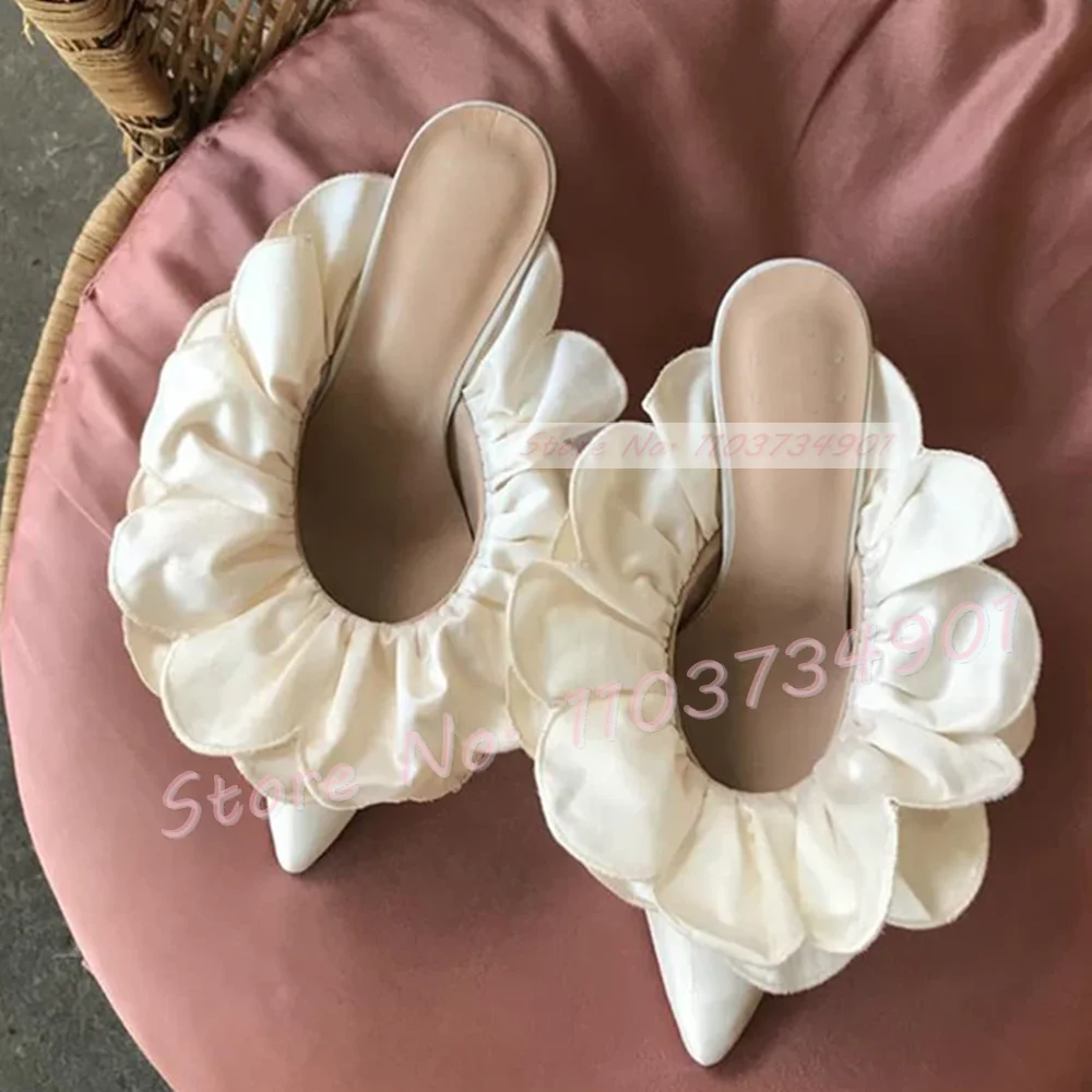 White Flower Satin Pointed Toe - огляд і ціна Women Shoes Zara