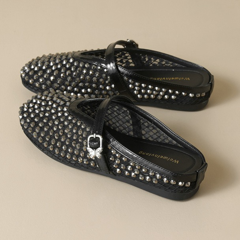 Mesh Rhinestone Brand Slippers - огляд і ціна Mule Slip On