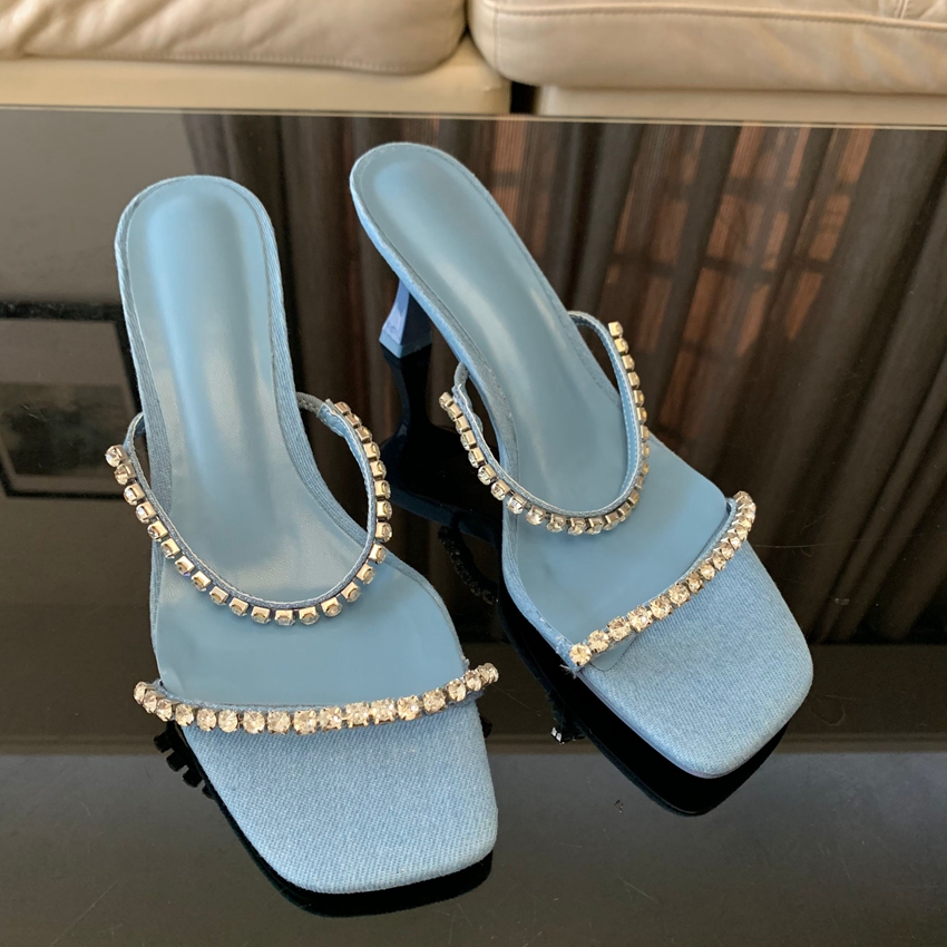 Denim Rhinestone Heels Sandals - огляд і ціна Women Shoes Zara
