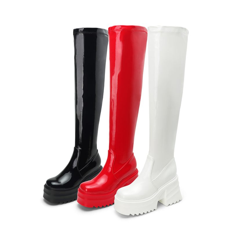 ORCHALISA New Patent Leather W - огляд і ціна Zip Up Boots Short