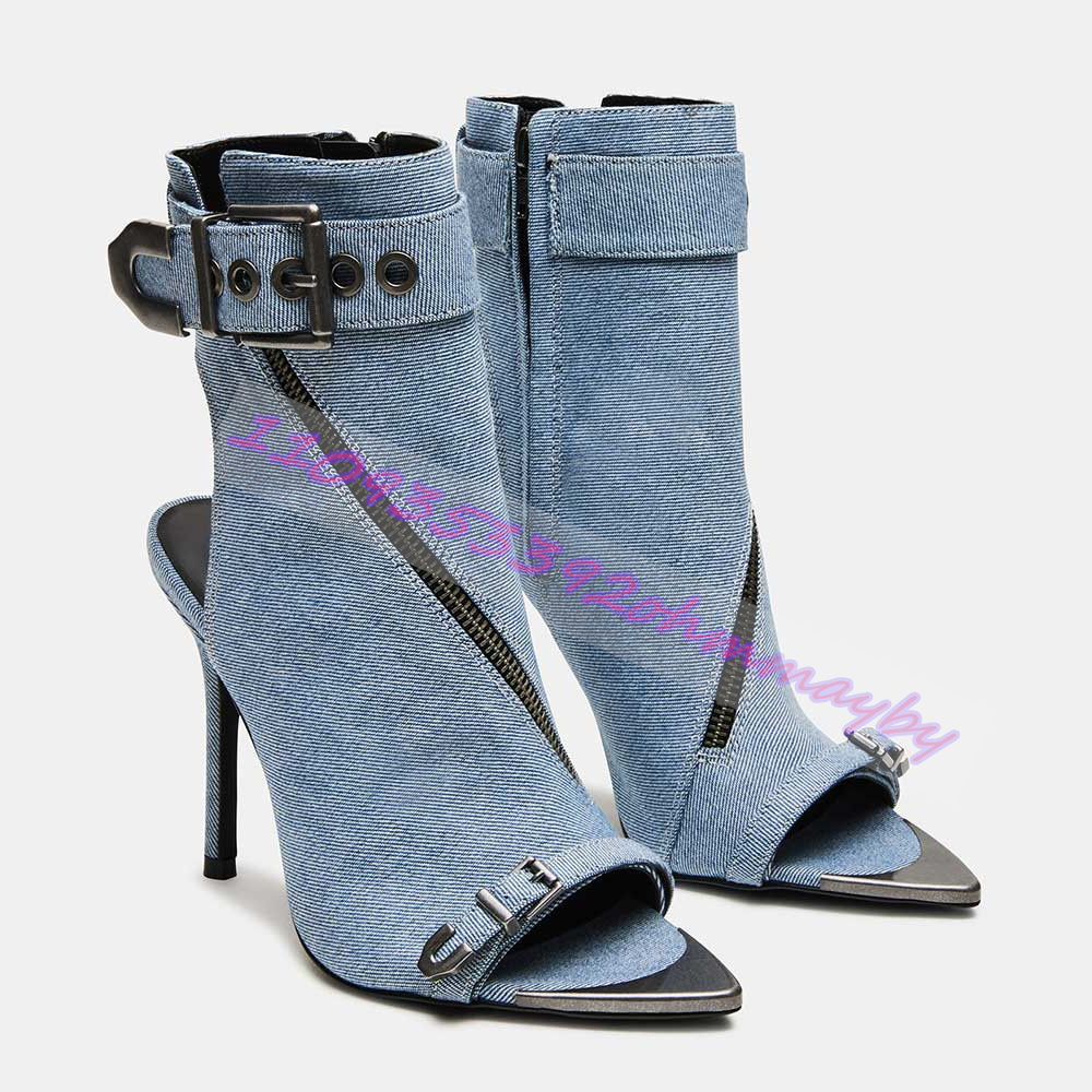 Summer Blue Denim Pointed-Toe  - огляд і ціна Women'S Shoes Navy Blue