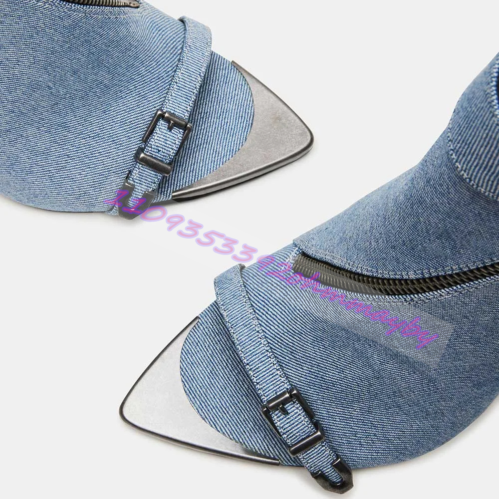 Summer Blue Denim Pointed-Toe  - огляд і ціна Women'S Shoes Navy Blue