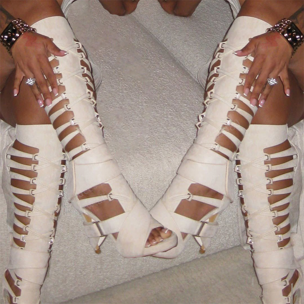 Gladiator Hollow Belt Buckle K - огляд і ціна Knee High Boots Women