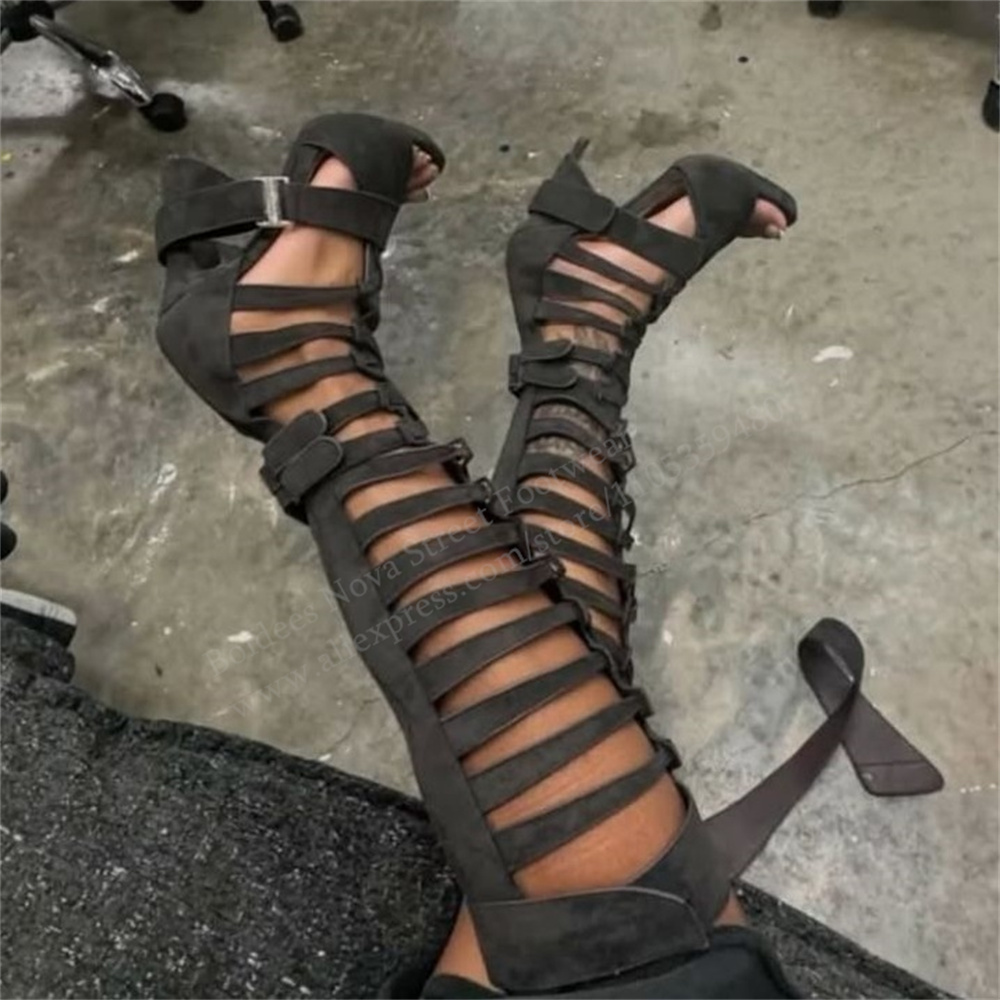 Gladiator Hollow Belt Buckle K - огляд і ціна Knee High Boots Women
