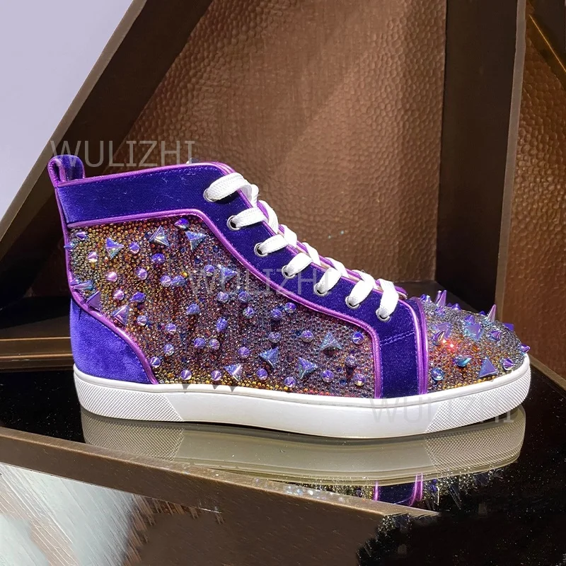 Dark Purple Crystal Rivet Men  - огляд і ціна Women Shoes Tennis