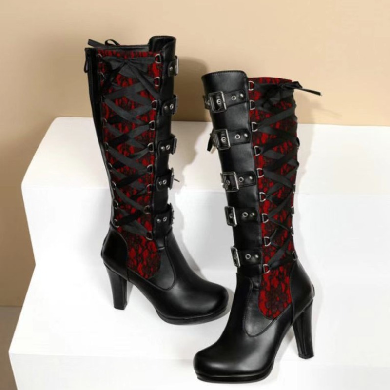 Punk Gothic Style Women's Knee - огляд і ціна Knee High Boots Women