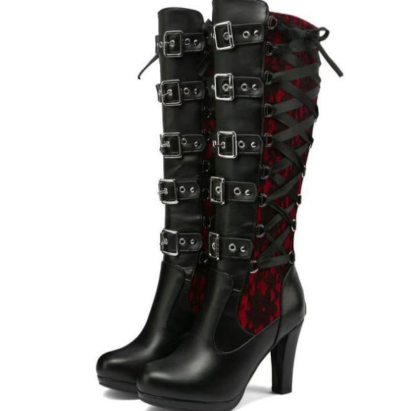 Punk Gothic Style Women's Knee - огляд і ціна Knee High Boots Women