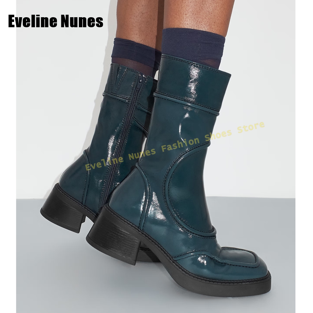 Dark Blue Square Toe Fashion B - огляд і ціна Women'S Shoes Navy Blue