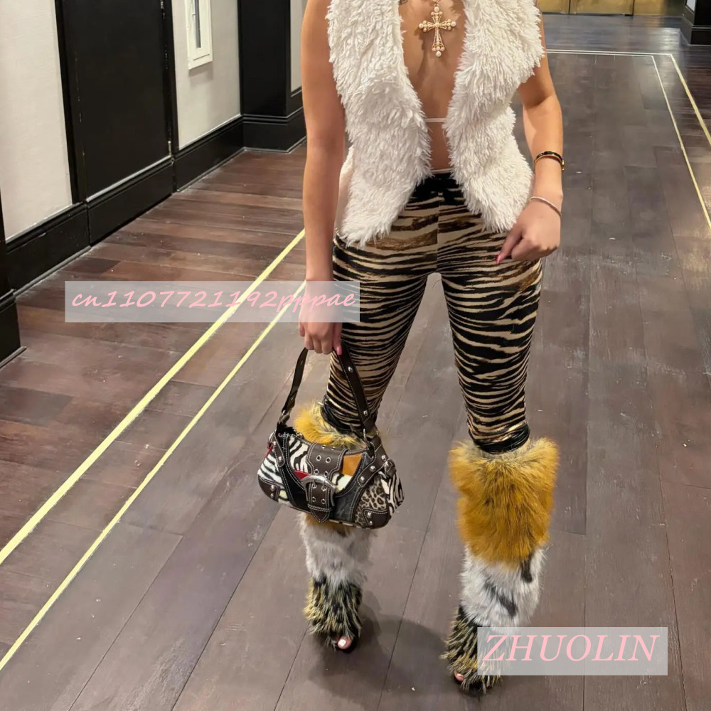 Summer Retro Plush Open Toe Sa - огляд і ціна Knee High Boots Women